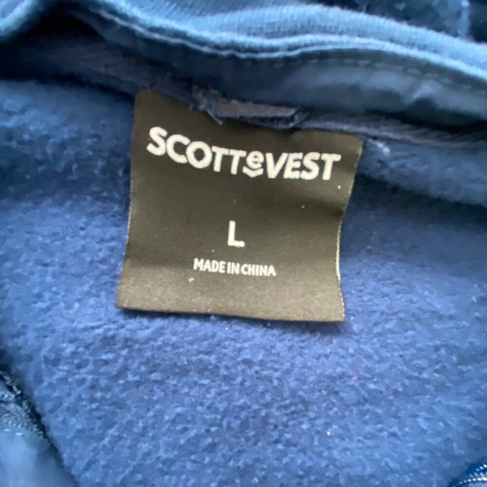 SCOTTeVEST Men's Hoodie 21 Pocket Full Zip Blue Size Large - Picture 3 of 10
